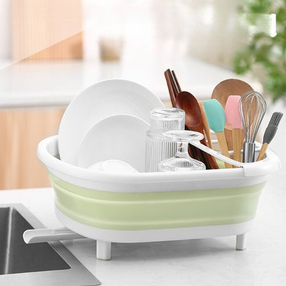 1pc Kitchen Folding Drain Bowl Rack Creative Dishes, Chopsticks, Tableware Storage Rack
