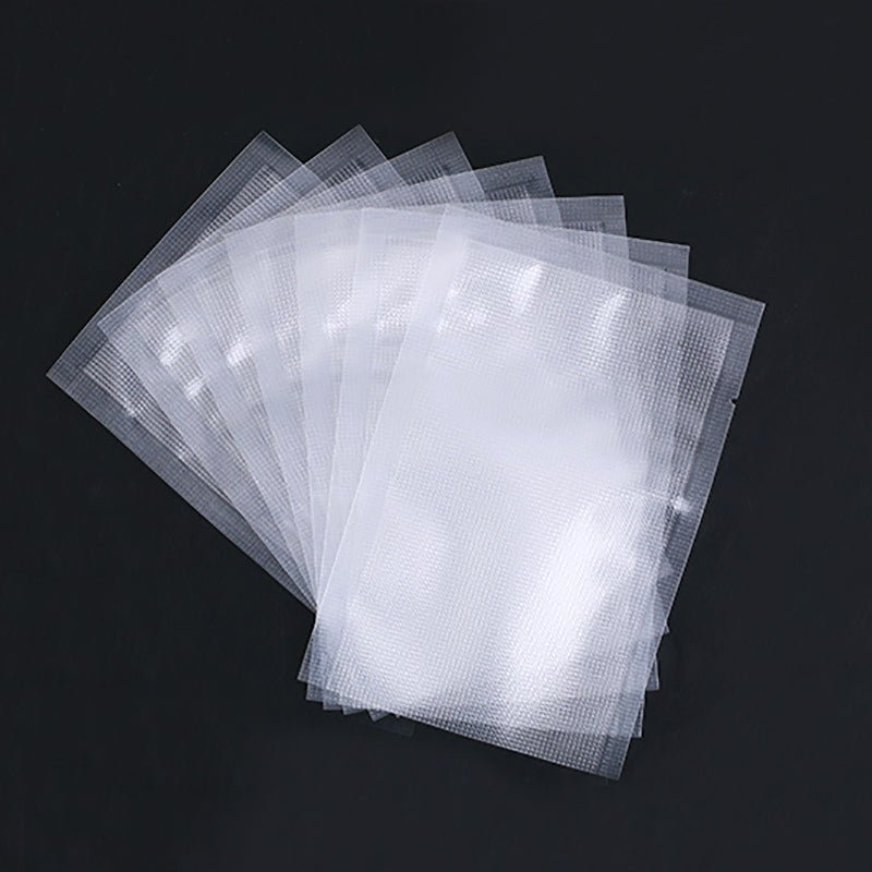100Pcs/PackTextured Vacuum Bags Household Cooked Food Fresh-keeping Sealed Plastic Bag Compression Food Grade Packaging Reticulated Vacuum Bags