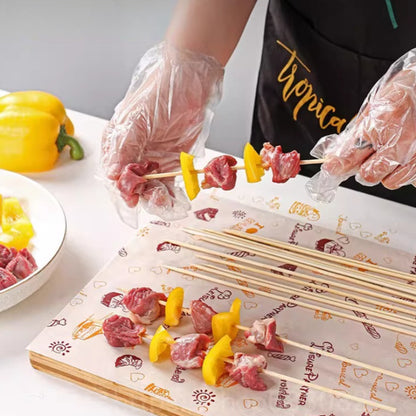 50pc Disposable Bamboo Stick Disposable Bamboo Chopsticks Fried Kebab Barbecue Meat Maker Sausage Tomatoes Sticks Cotton Candy