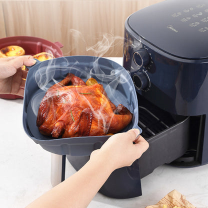 1pc Air Fryer Pad Silicone Baking Tray Tray Multifunctional Silicone Barbecue Pad High Temperature Resistant and Reusable