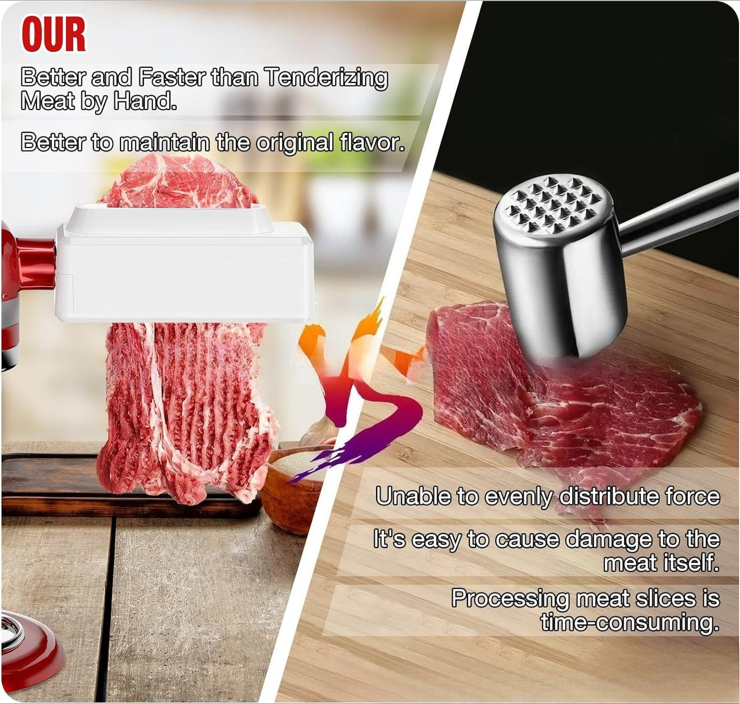 For Kitchen Aid Cooking Machine Meat Tenderizer Accessories Kitchen Treasure Accessories Metal Gear Put in Dishwasher for Cleaning
