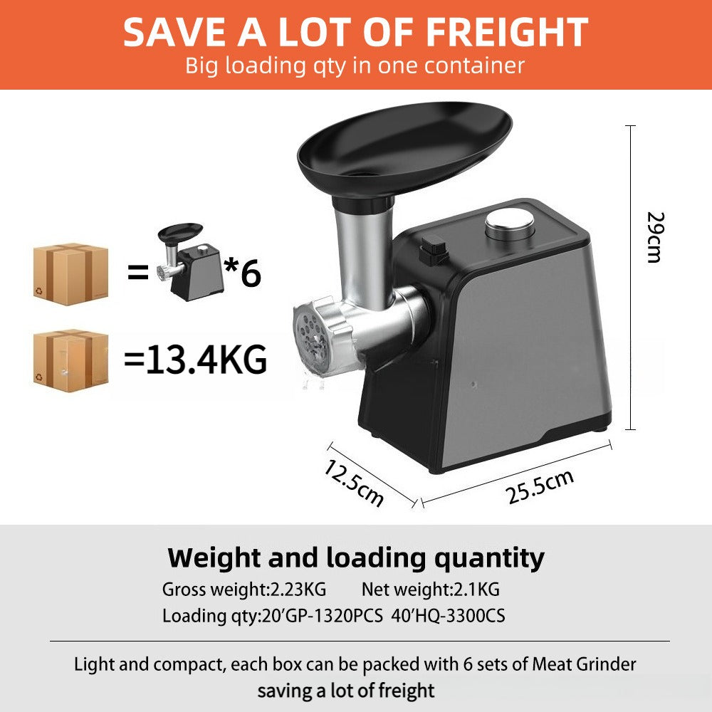 Multifunctional Electric Meat Grinder Sausage Stuffer for Home & Commercial Use Dual Material Stainless Steel/Iron 4 Plug Options