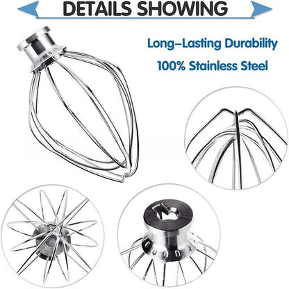 1pc KN256WW 6QT Egg Cream Wire Whip Stainless Steel Kitchen Aid Vertical Mixer Accessories