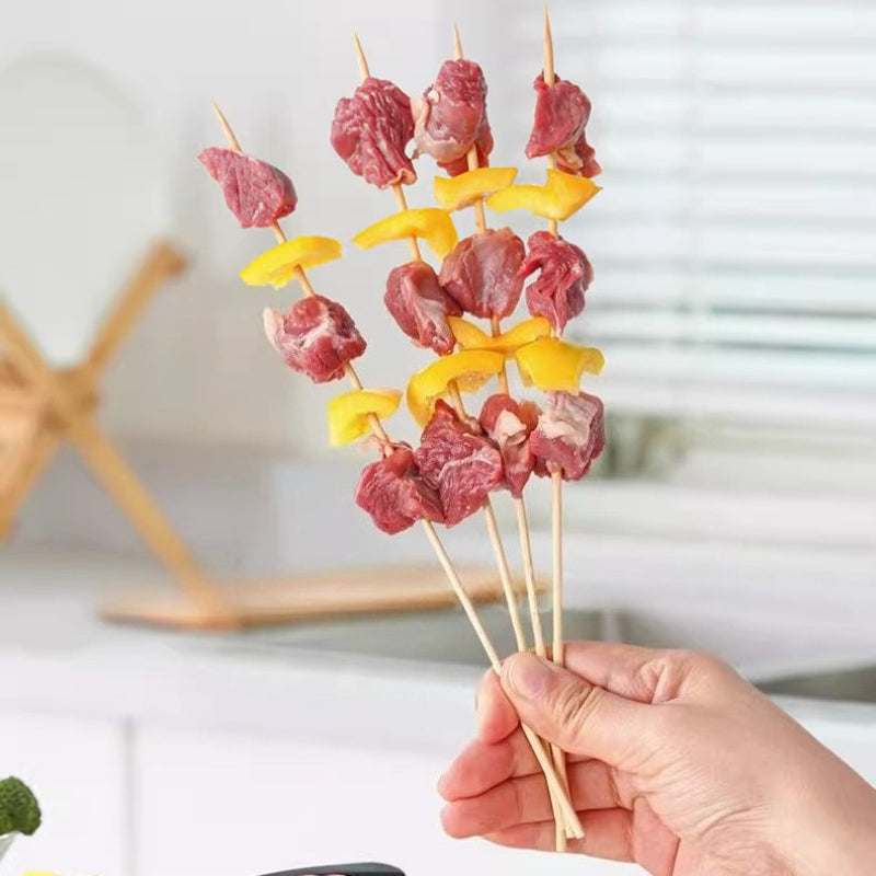 50pc Disposable Bamboo Stick Disposable Bamboo Chopsticks Fried Kebab Barbecue Meat Maker Sausage Tomatoes Sticks Cotton Candy