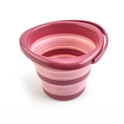 1pc Portable plastic bucket with lid folding bucket telescopic bucket
