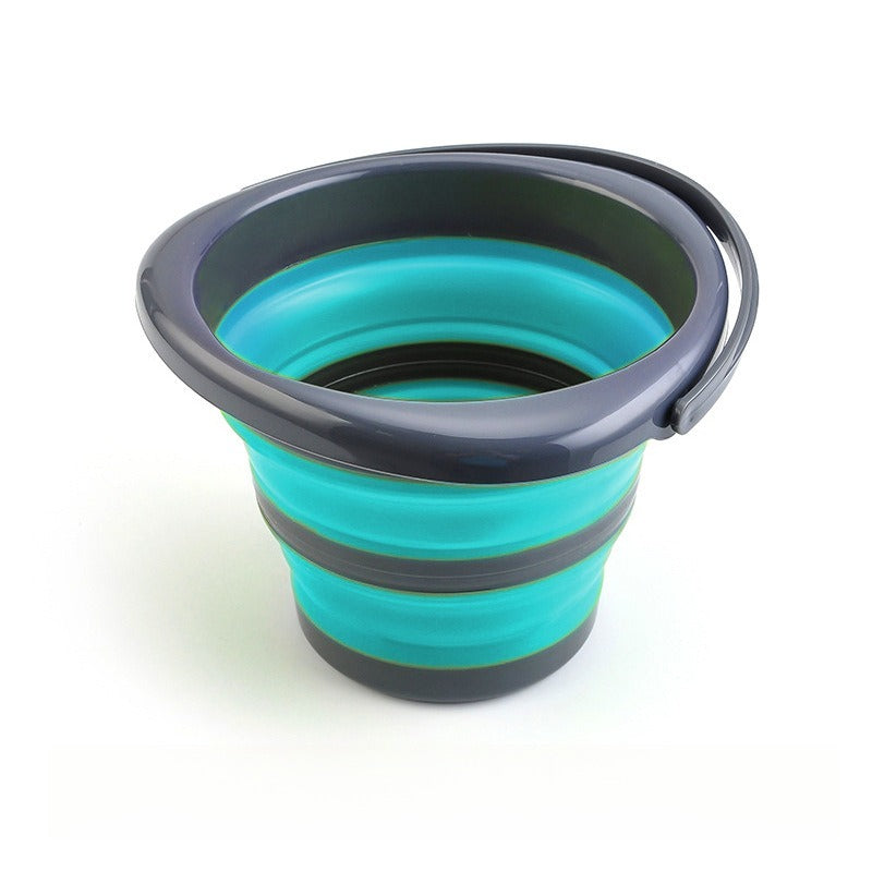 1pc Portable plastic bucket with lid folding bucket telescopic bucket