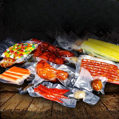 100Pcs/PackTextured Vacuum Bags Household Cooked Food Fresh-keeping Sealed Plastic Bag Compression Food Grade Packaging Reticulated Vacuum Bags