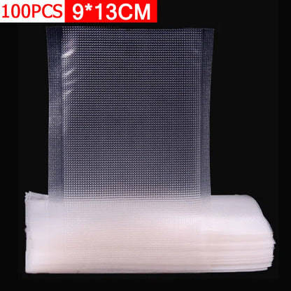 100Pcs/PackTextured Vacuum Bags Household Cooked Food Fresh-keeping Sealed Plastic Bag Compression Food Grade Packaging Reticulated Vacuum Bags
