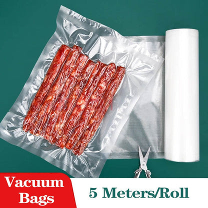 5Meters/Roll Textured Vacuum Bag Roll Household Cooked Food Fresh-keeping Sealed Plastic Bag Packaging Vacuum Bags Roll