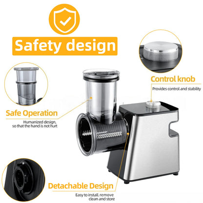 Stainless Steel Electric Vegetable Cutter Multifunctional Vegetable Shredder & Slicer Home Cheese Grinder Salad Tool