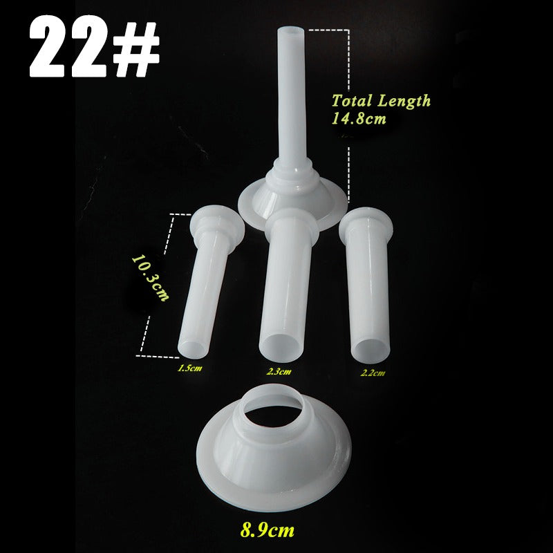 4pcs/Set Plastic Sausage Funnel  Nozzle Set for Sausage Stuffer Filling Machine